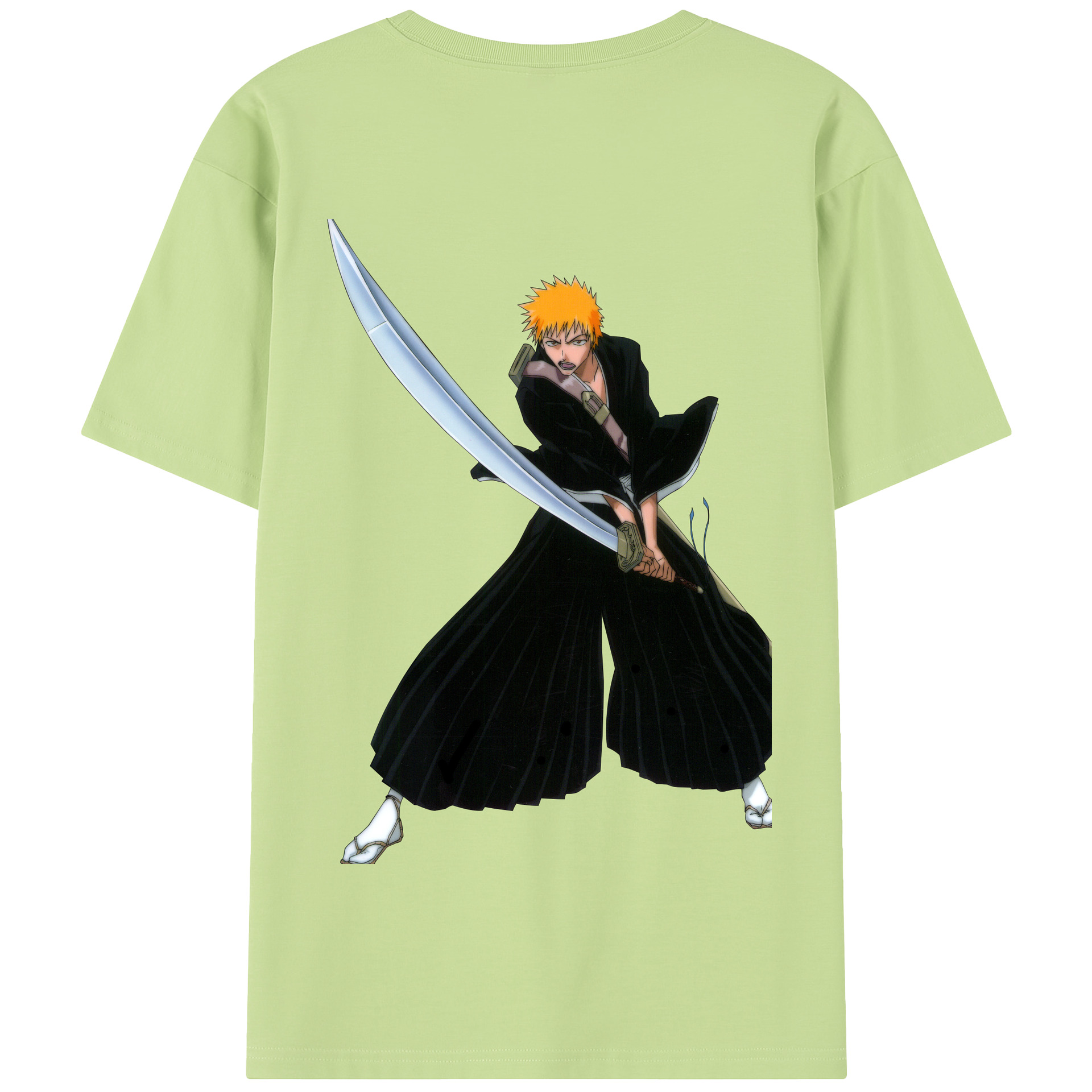 （画像用） ブリーチ 黒崎一護（くろさき いちご）BLEACH Kurosaki Ichigo 綿100％半袖Tシャツ（背面プリント）